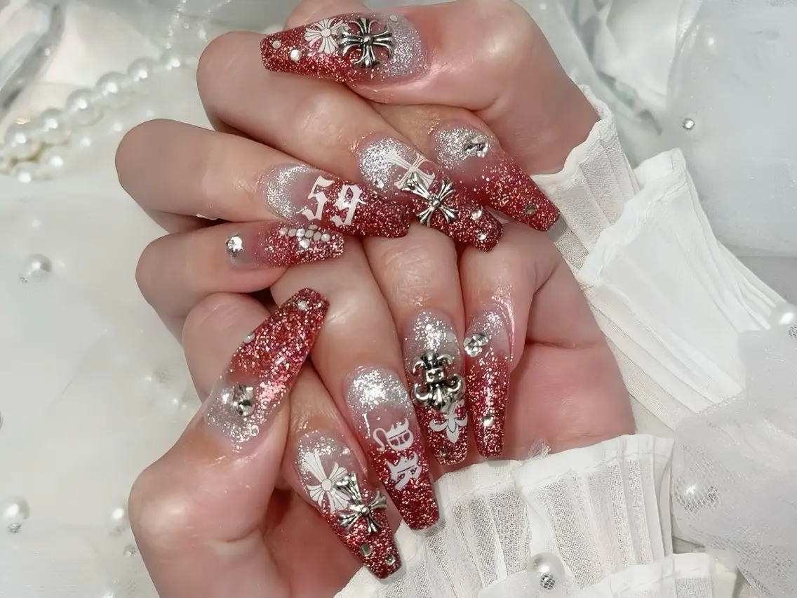 ネイル アートネイル ハロウィン ロングネイル スカルプネイル ネイルチップ Rin Nail 新大久保店のネイルデザイン