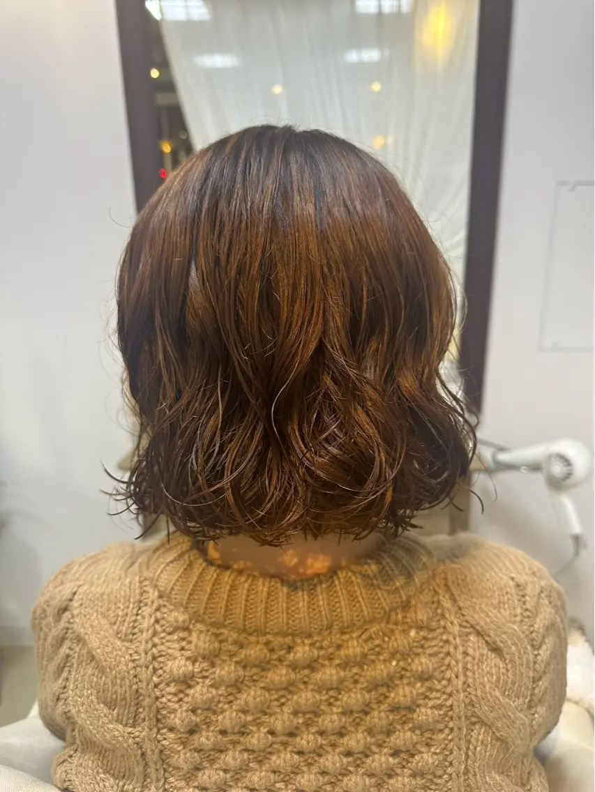 ミディアム パーマ ミディアムパーマ ボブ パーマ eMu🫧 〜𝑴𝒊𝒖〜のヘアスタイル
