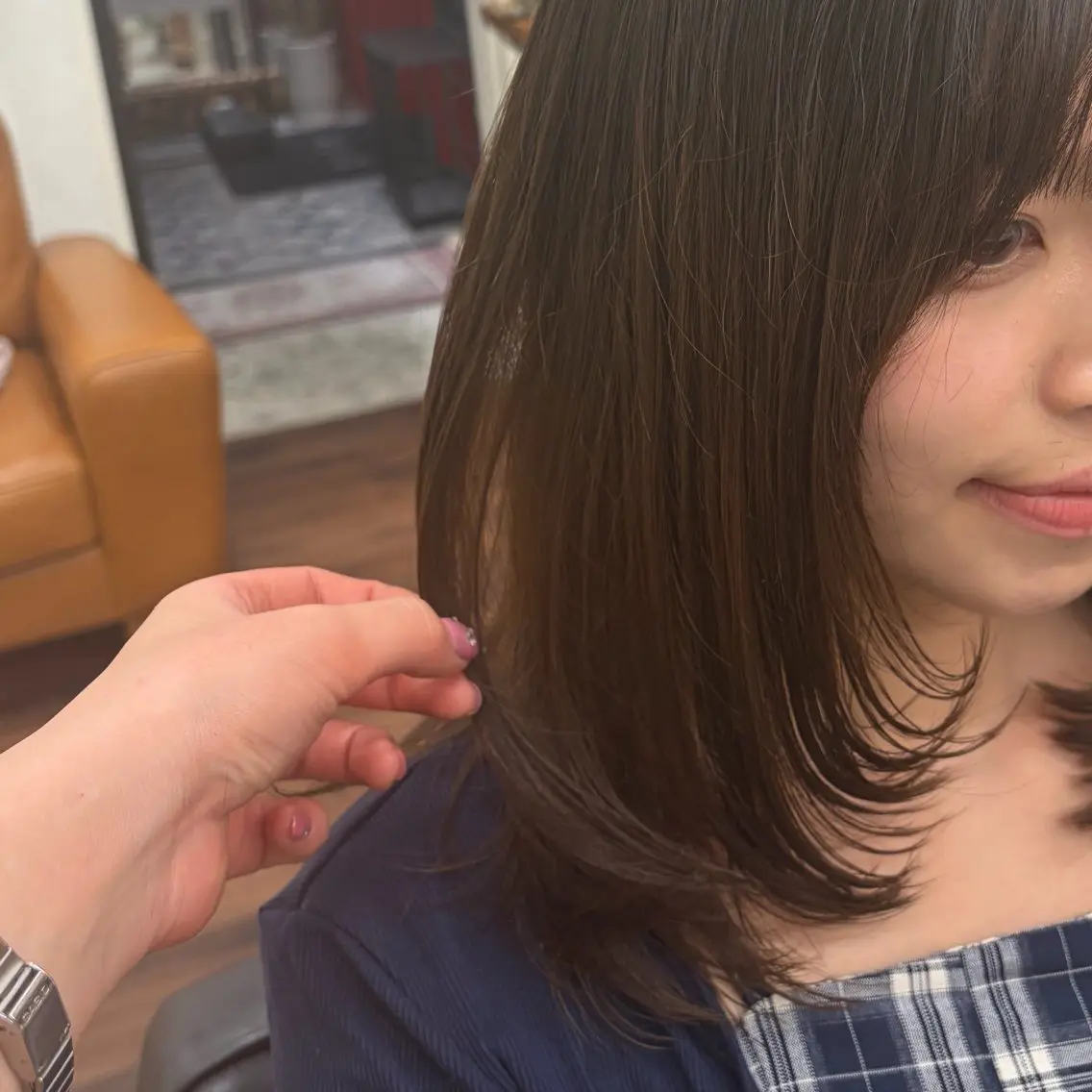 ミディアム レイヤーカット カット ツヤ髪✨髪質 改善 渋谷 サワのヘアスタイル