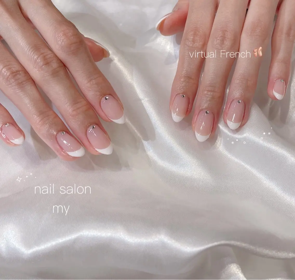 ネイル フレンチネイル ジェルネイル 韓国ネイル ニュアンスネイル パラジェル ハンドネイル NailSalon MYのネイルデザイン