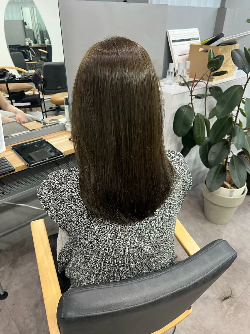 ミディアム カット ヘアカラー トリートメント ひかる/ベージュ /髪質改善のヘアスタイル
