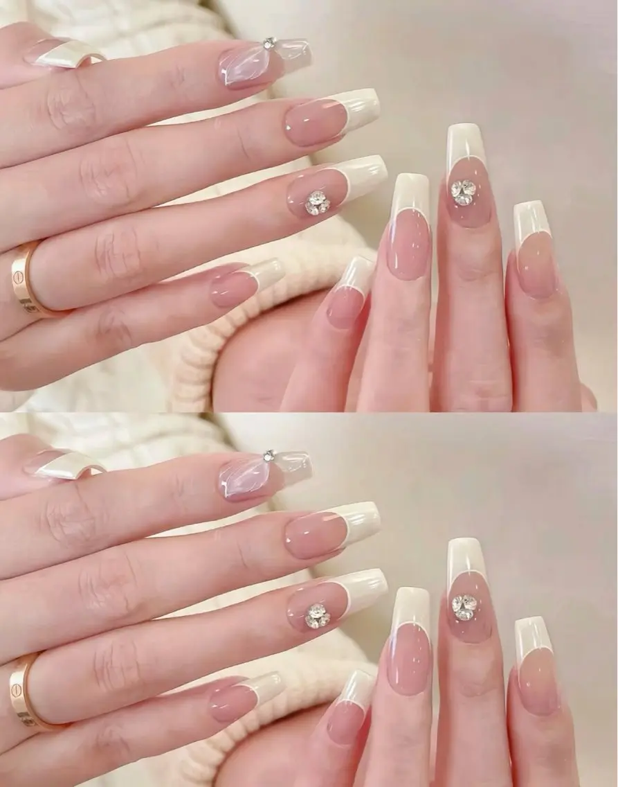 ネイル 長さ出し フレンチネイル グラデーション 卒業式 マグネットネイル ハンドネイル MIHANA NAILのネイルデザイン