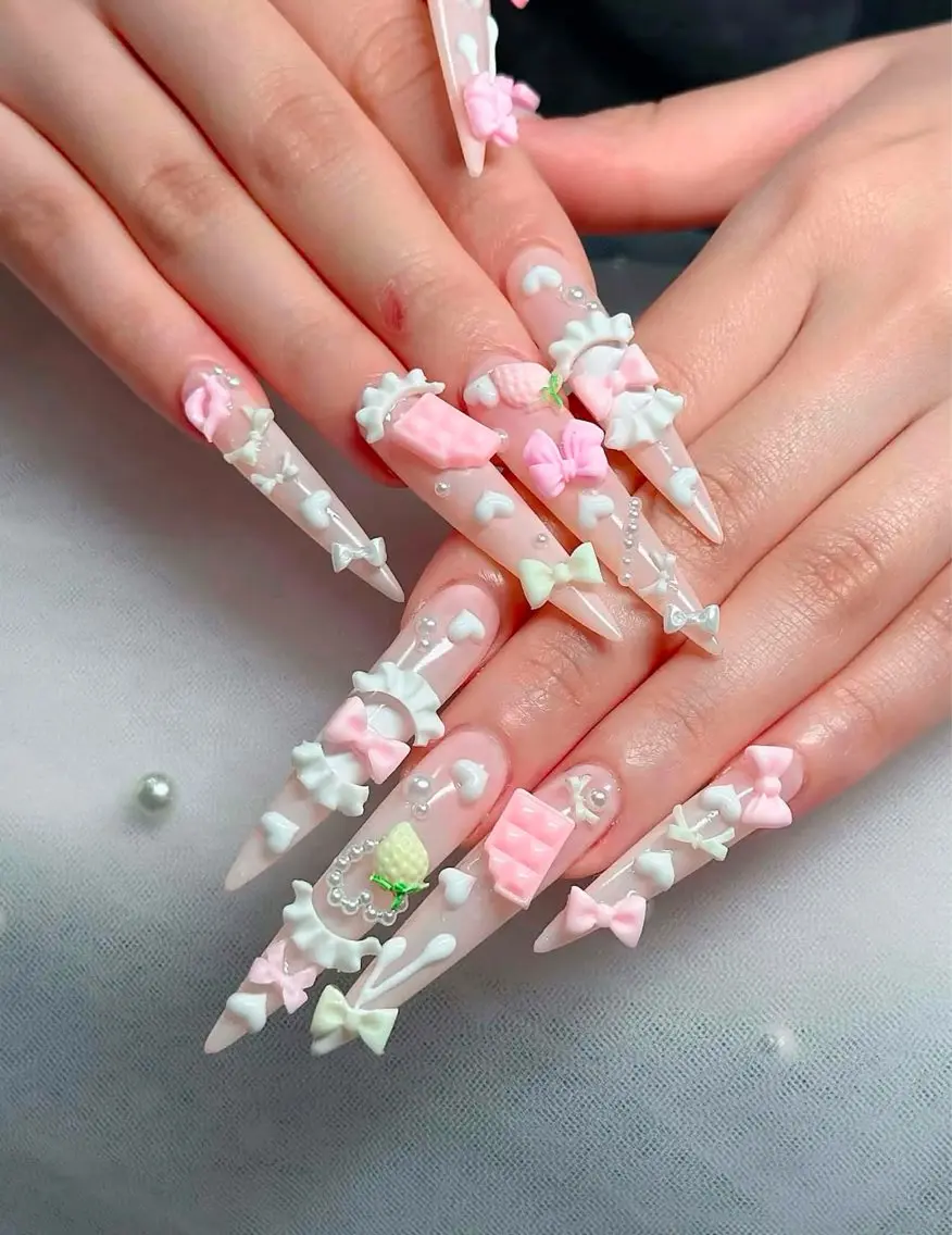 ネイル アートネイル チークネイル フレンチネイル ジェルネイル ガーリー HAPPI NAIL 大国町のネイルデザイン