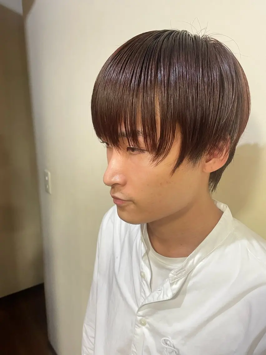 ショート カラー メンズ メンズブリーチ ブリーチ ブラウンカラー ブリーチなしカラー レッドカラー 浅岡 昭汰のヘアスタイル