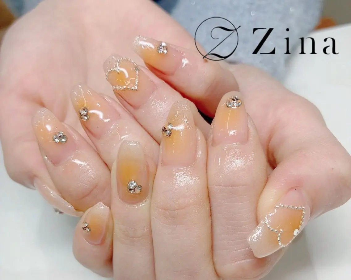 ミディアム ハンドネイル 自爪育成/zina/ KIMIのネイルデザイン