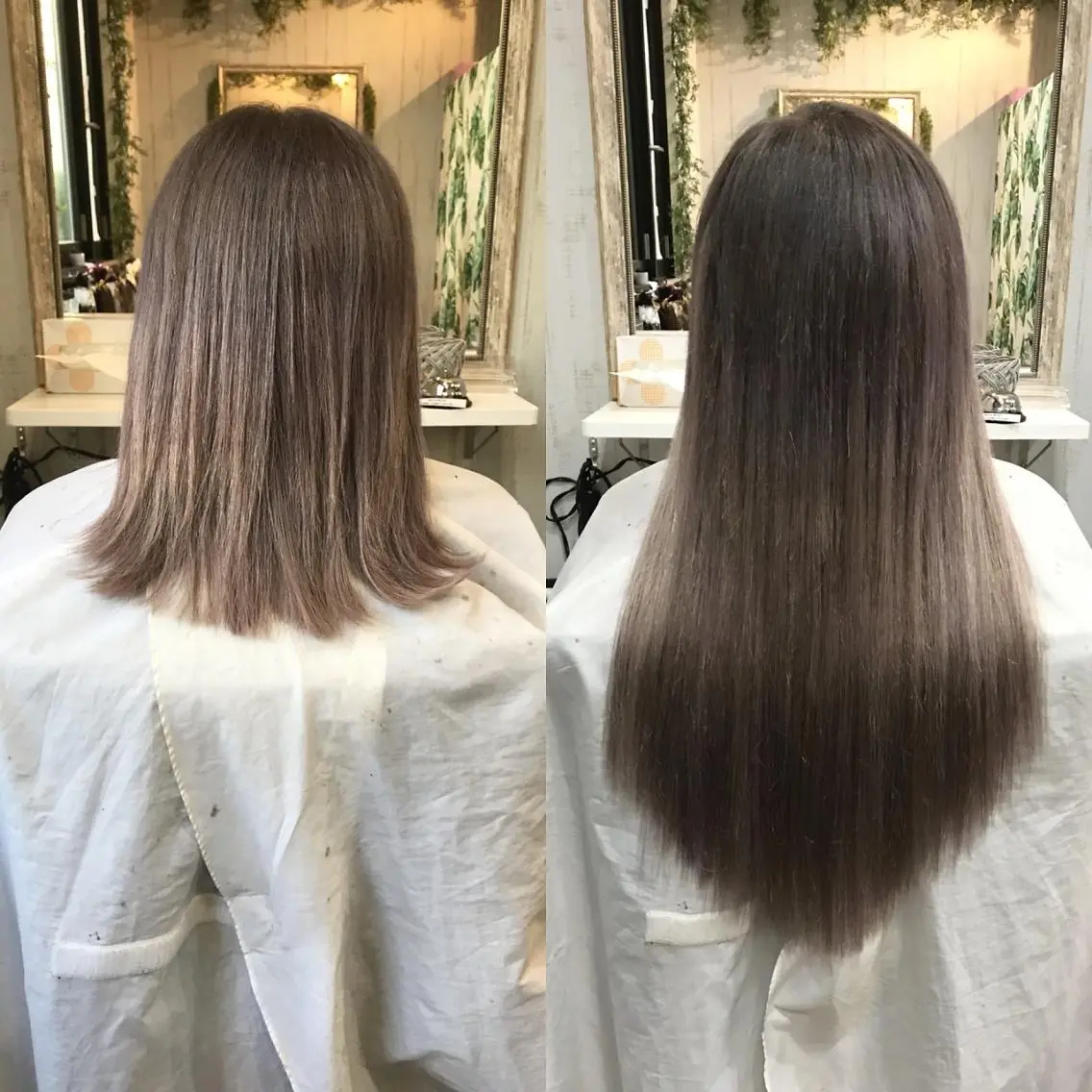 ロング カラー 大阪レミーエクステ チビ編み込みのヘアスタイル
