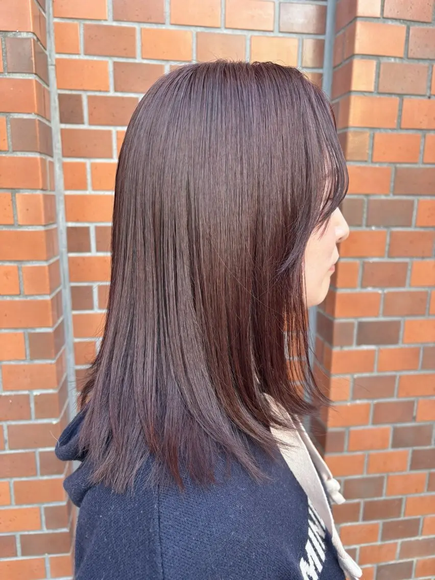 ミディアム カラー ミディアムレイヤー カシス レイヤーカット カット ヘアカラー Mina Akiyamaのヘアスタイル