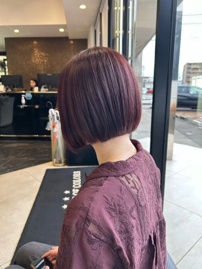 ショート カラー レッドカラー カット ヘアカラー トリートメント ishizuka toaのヘアスタイル