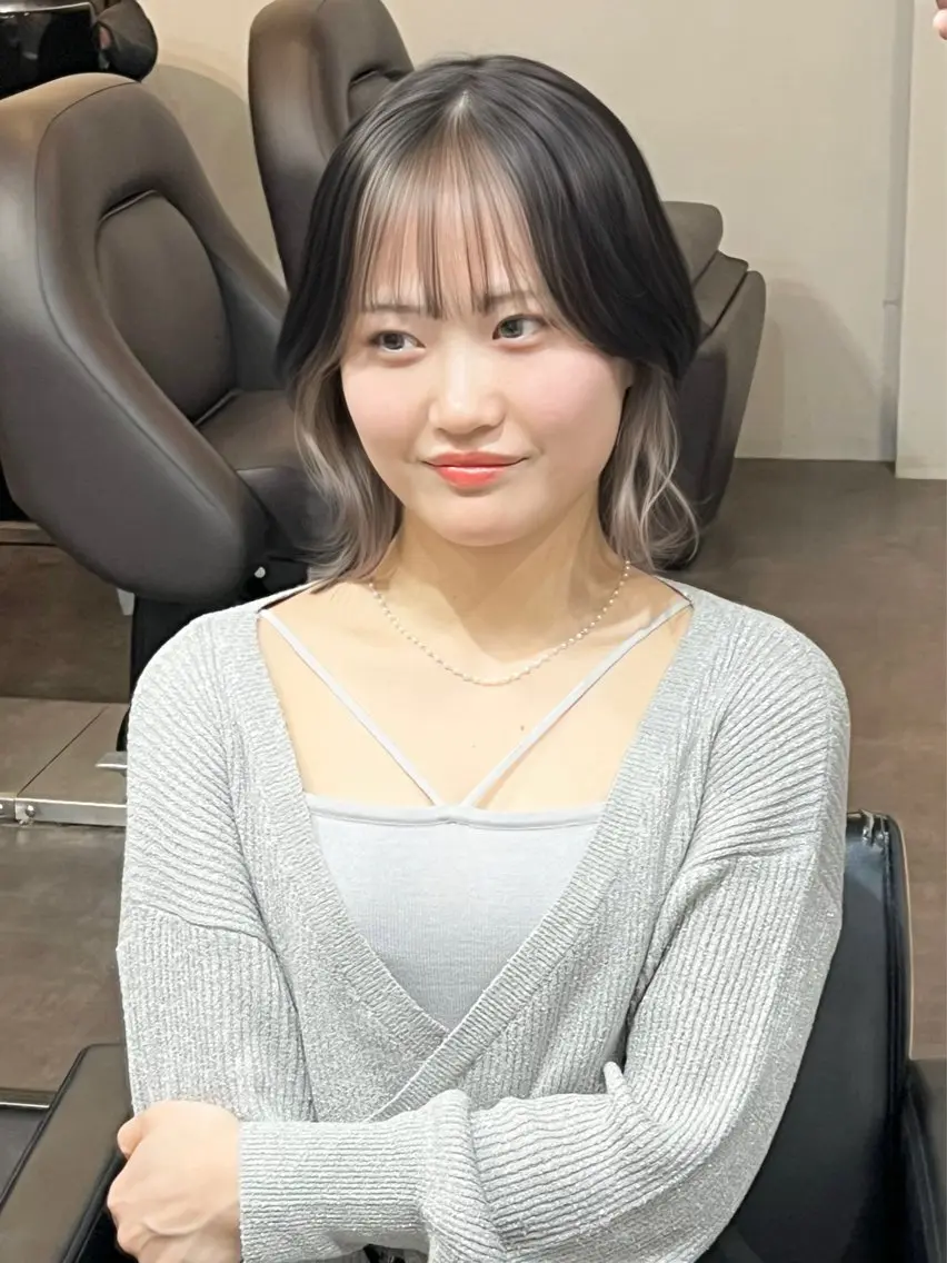 ミディアム カラー カット ヘアカラー トリートメント ヘアセット 🫧艶ダブルカラー ブリーチ🫧トモヤのヘアスタイル