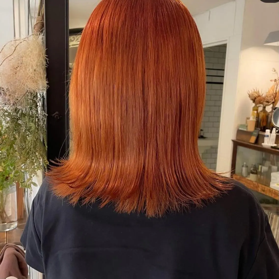 ミディアム カラー オレンジ 暖色カラー🧡 ボブ🧚‍♀️マナのヘアスタイル