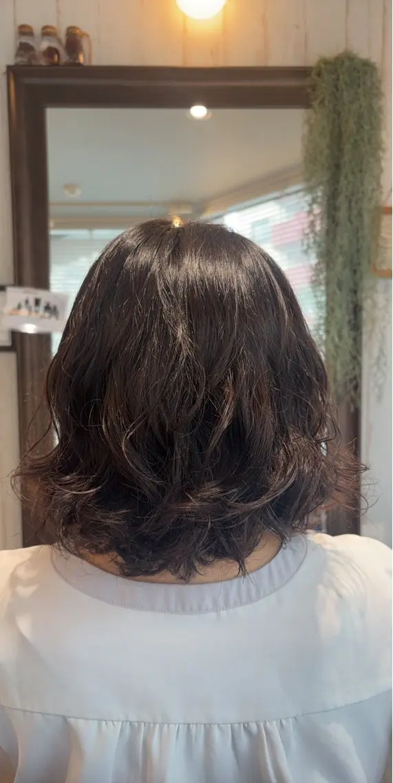 ミディアム パーマ ミディアムパーマ デジタルパーマ かさい さきのヘアスタイル