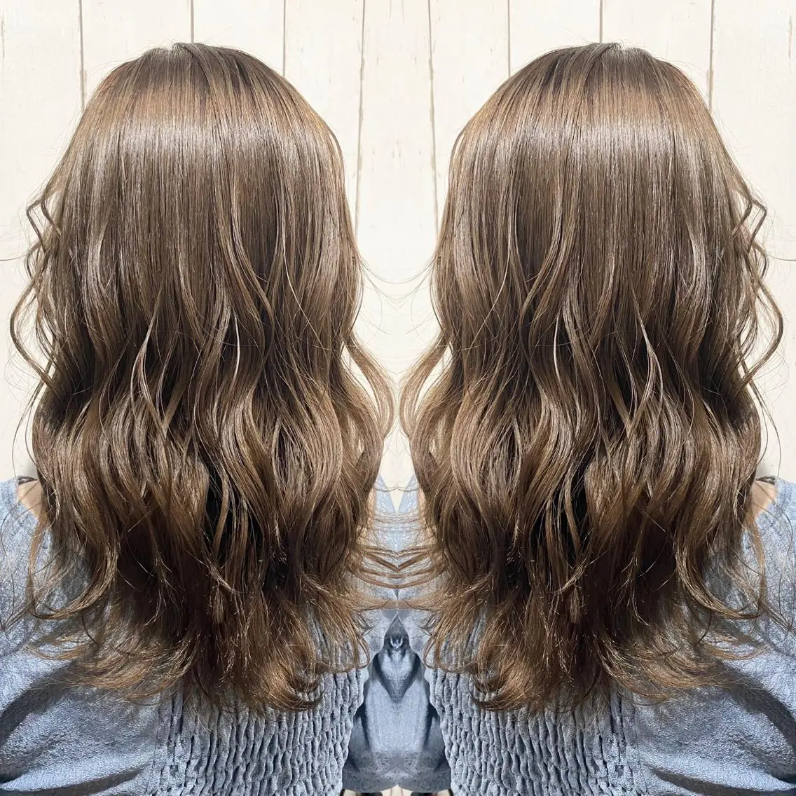 セミロング カラー パーマ ヘアアレンジ アッシュ バレイヤージュ ベージュカラー ブリーチ 透明感カラー 👑指名率No.1 👑坂口飛翔のヘアスタイル