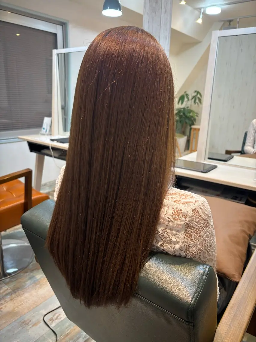 ロング 縮毛矯正 坂井まりん HALE ハレ銀座のヘアスタイル