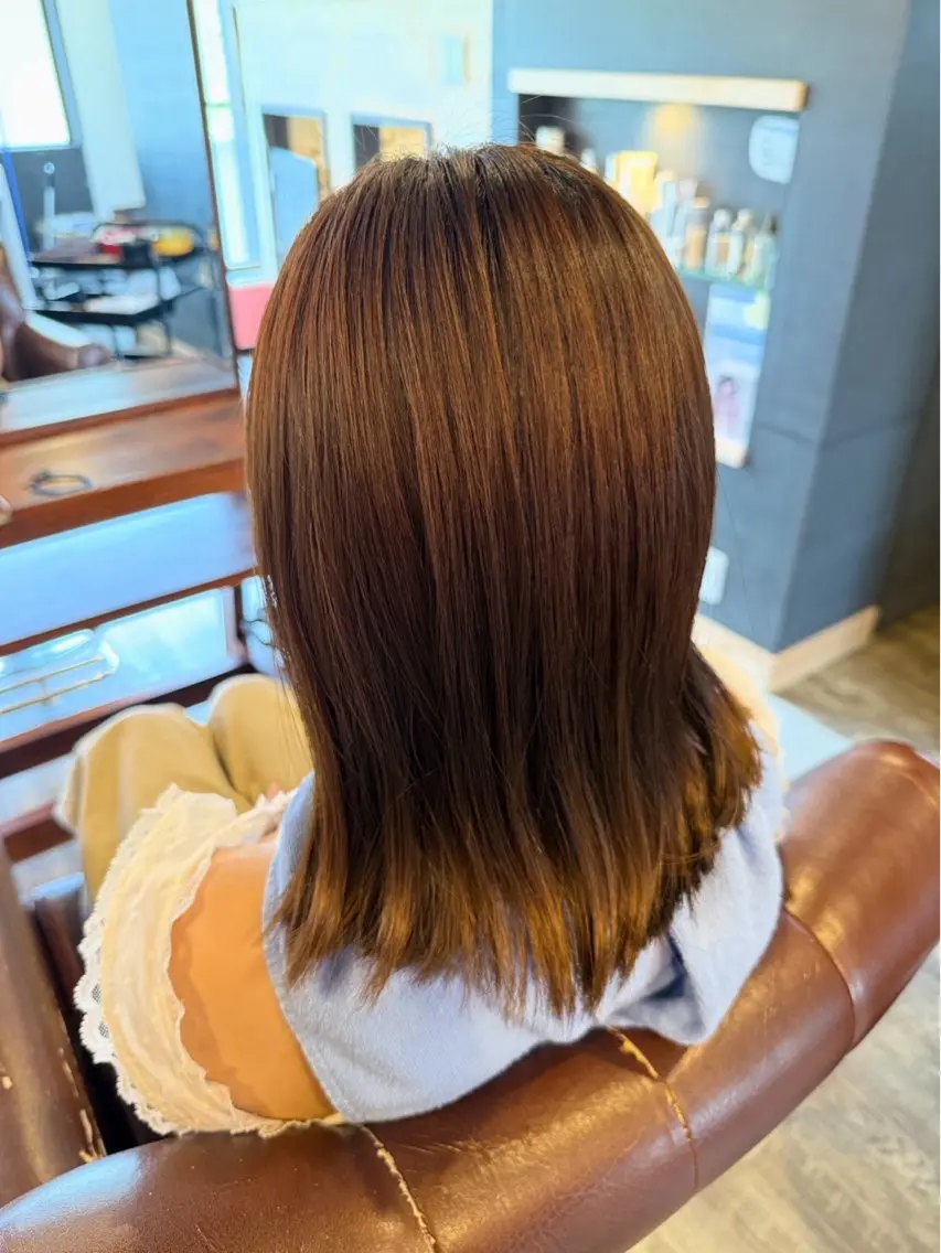 ミディアム カラー ヘアカラー 足立 芹音のヘアスタイル