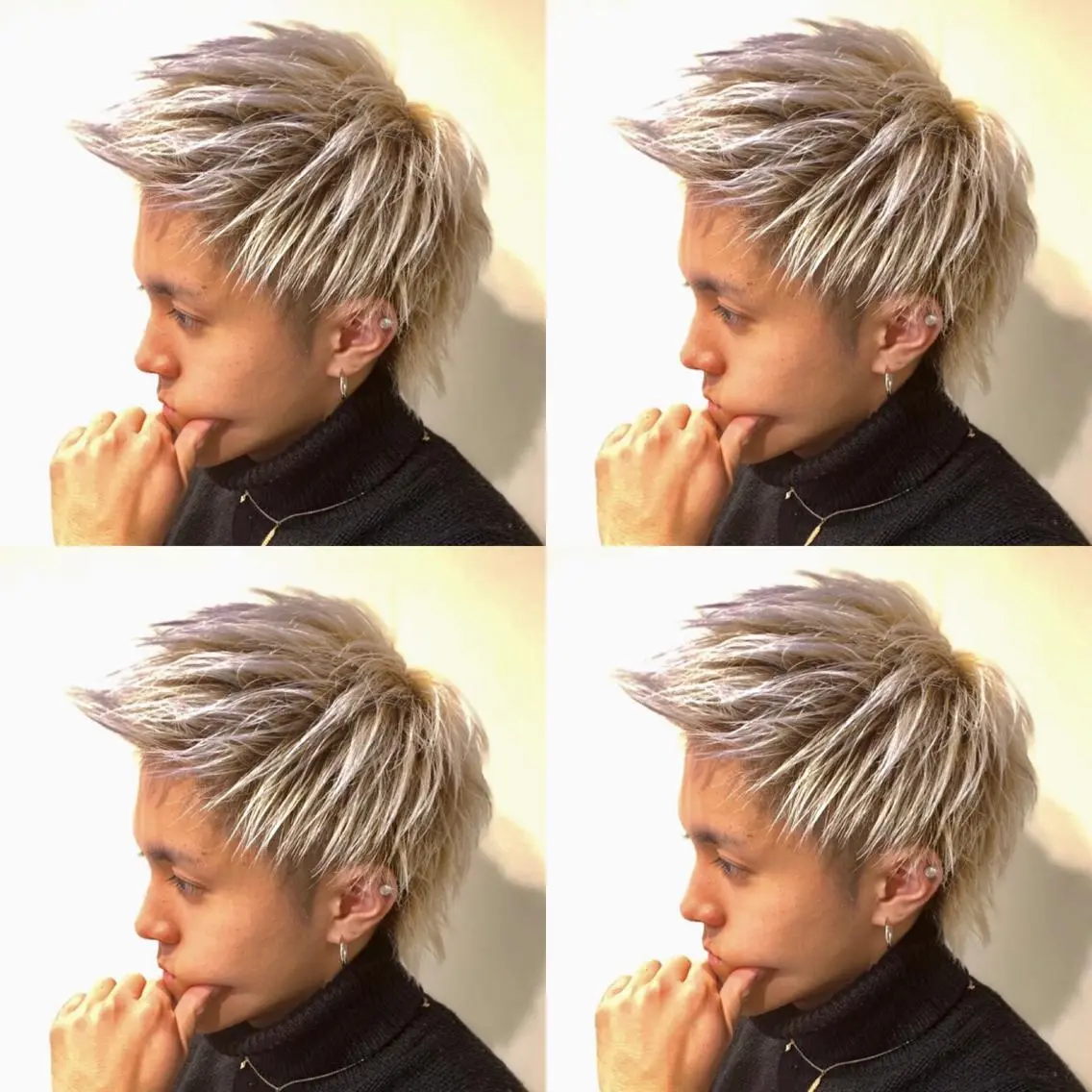 ショート カラー メンズ シルバー 北原 練のヘアスタイル