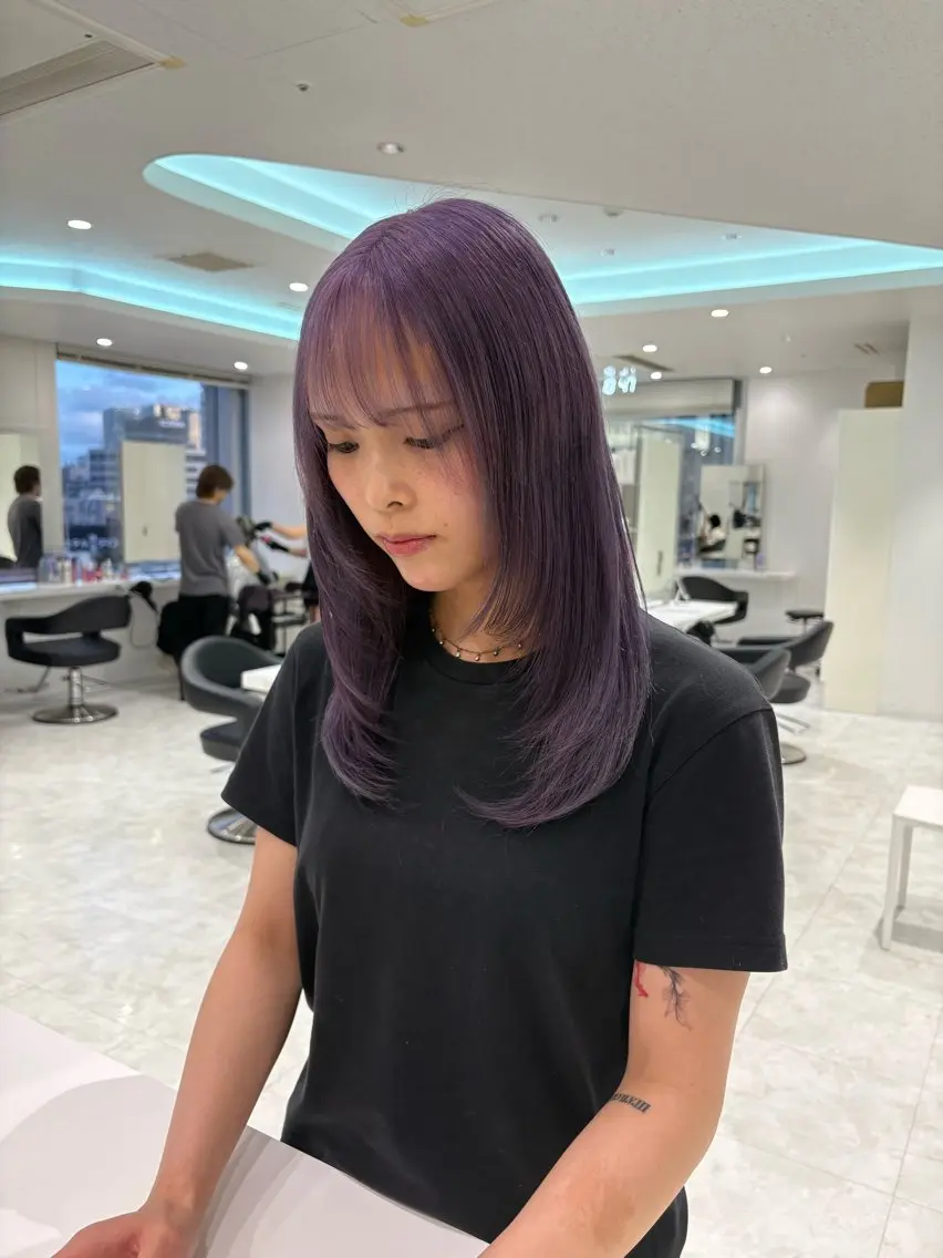 ロング カラー ヘアカラー 🤍ྀི透ける寒色 Cocoa🤍ྀིのヘアスタイル