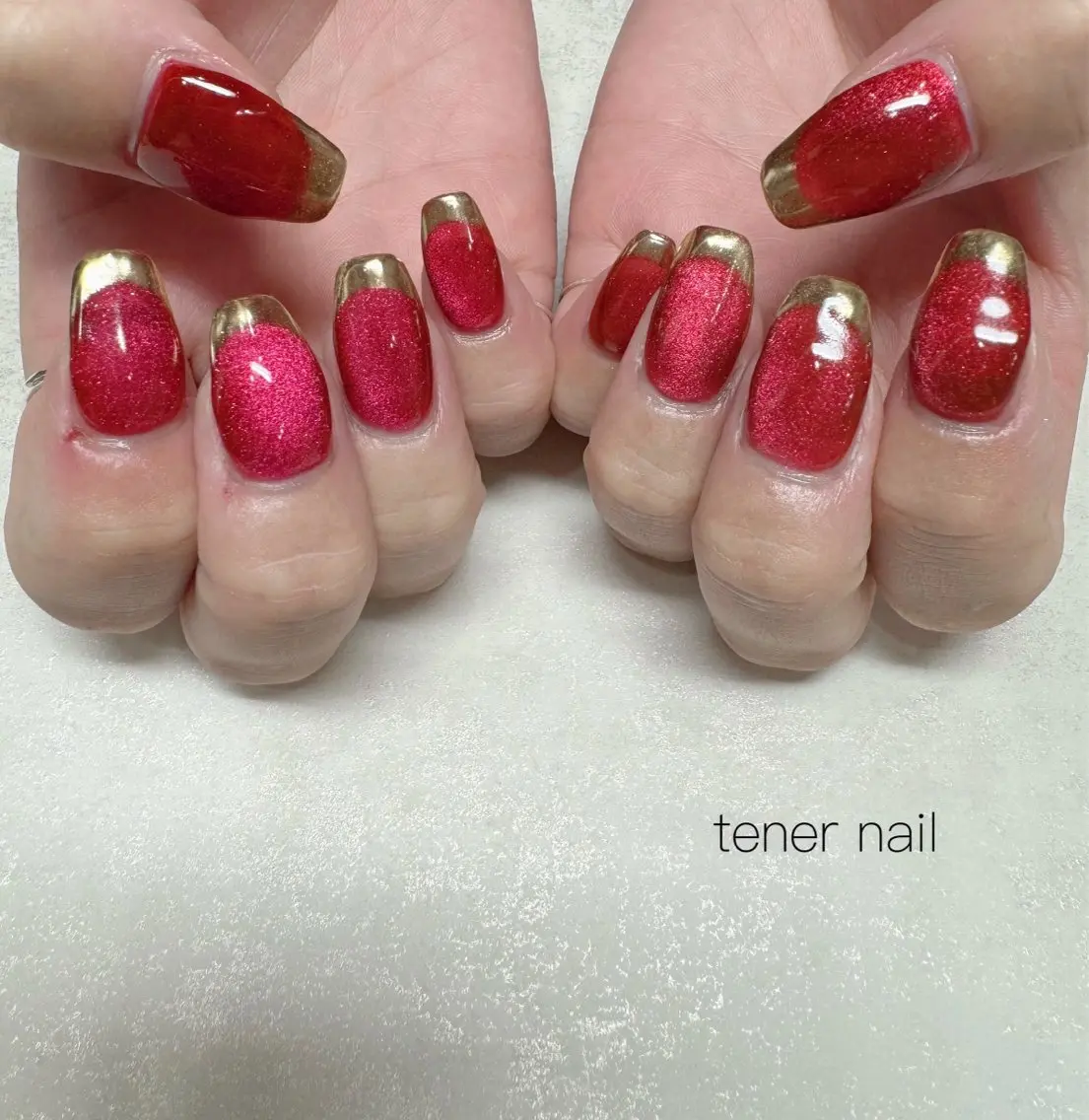 ネイル フレンチネイル マグネットネイル ミラーネイル ハンドネイル テネルネイル tener nailのネイルデザイン