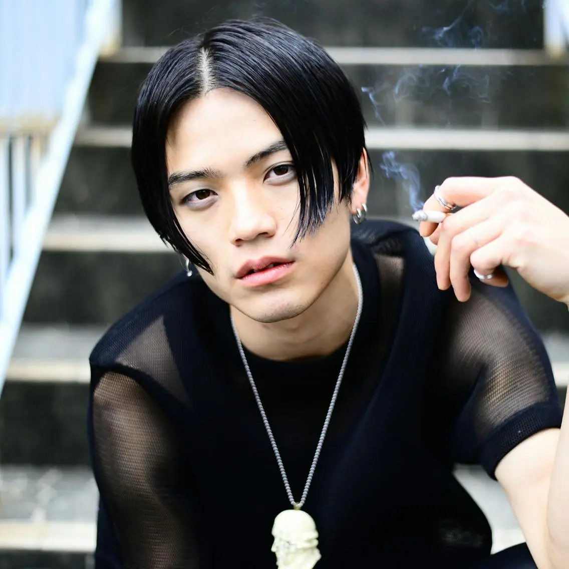ミディアム メンズ 川俣 洋仁のヘアスタイル