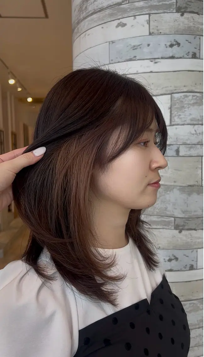 ミディアム カット ヘアカラー 田中 千尋のヘアスタイル