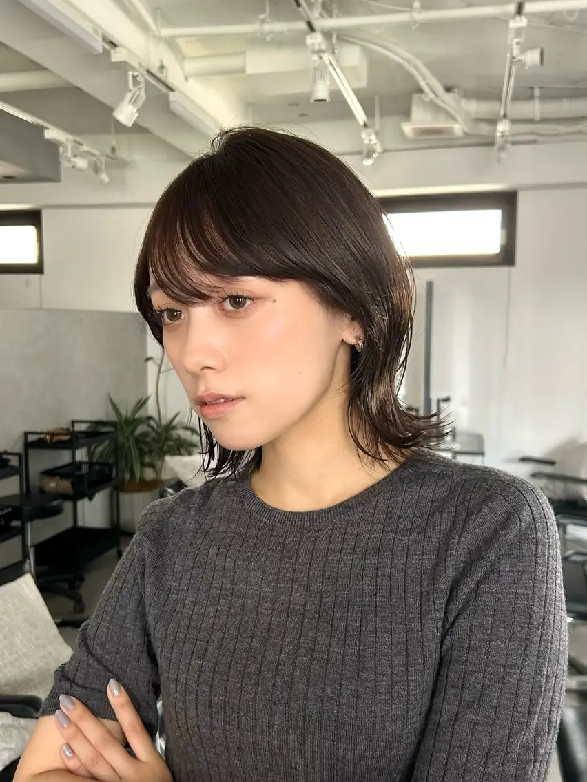 ミディアム カラー 透明感カラー ボブ くびれヘア 小顔カット カット ヘアカラー トリートメント 池袋/小顔レイヤー/ 顔まわり/taigaのヘアスタイル