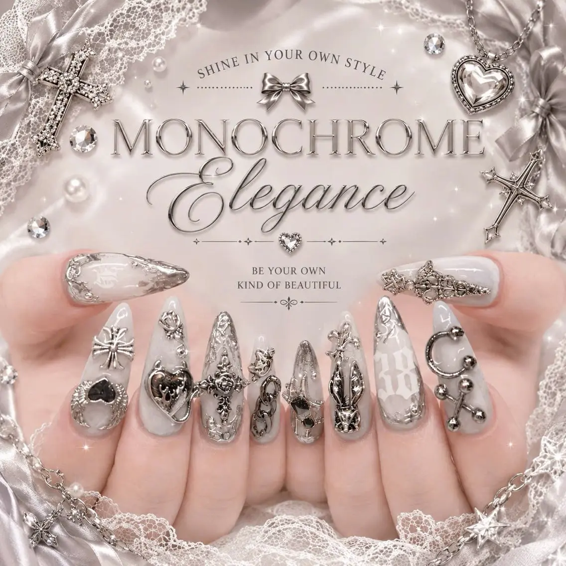 ネイル アートネイル オーロラネイル クリアネイル 長さ出し フレンチネイル ハンドネイル HOT Nail Salonのネイルデザイン