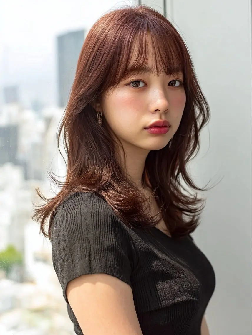 ロング カラー ヘアカラー 韓国×艶ハイトーンが かわいい✨️リオ🍒のヘアスタイル