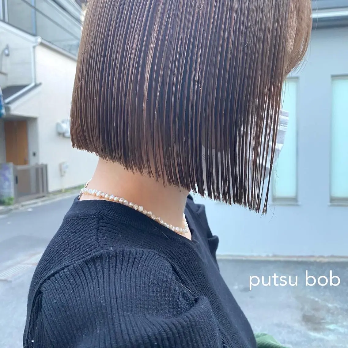 ミディアム 縮毛矯正ボブ&顔まわ レイヤー♡TOMOEのヘアスタイル