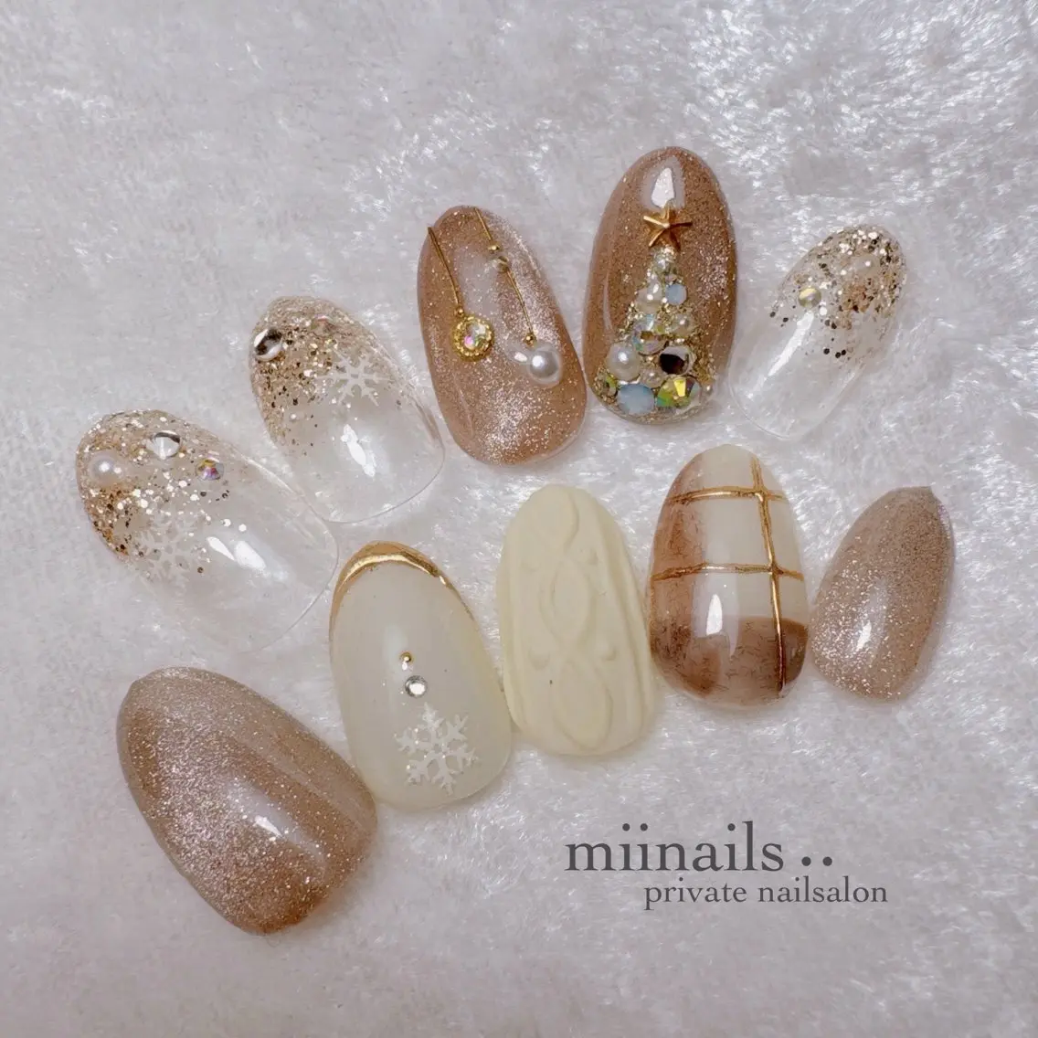 ネイル 韓国ネイル ワンホンネイル 冬ネイル ハンドネイル nailsalon miinailsのネイルデザイン