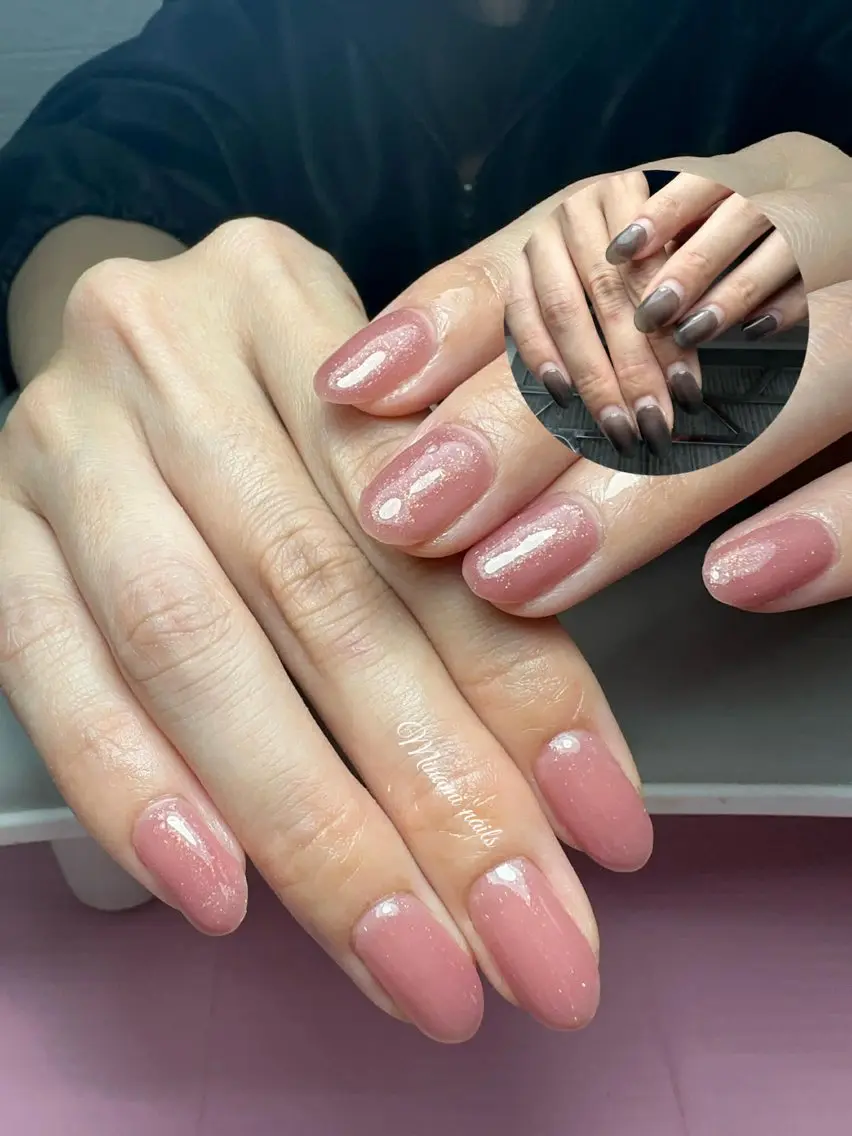 ネイル アートネイル オーロラネイル ガーリー キラキラネイル 韓国ネイル ハンドネイル Minami Nailsのネイルデザイン