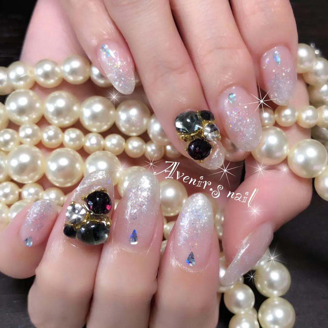 ネイル グラデーション ラメ(グリッター) ラメグラデーション 持ち込み Home Salon Avenir.のネイルデザイン