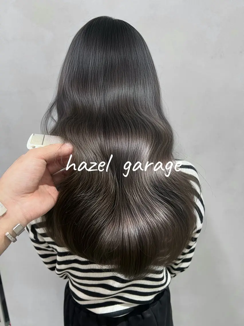 ロング カラー ヘアアレンジ グレージュ ヘーゼル ヘアカラー トリートメント ヘッドスパ ヘアセット 大宮/山口 竣也のヘアスタイル