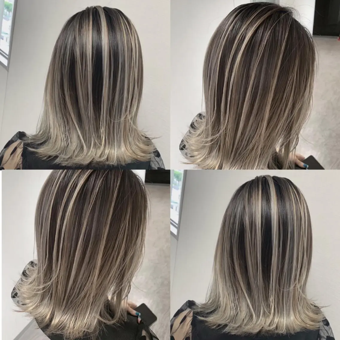 ミディアム カラー バレイヤージュ ハイライトカラー ハイライト レイヤーカット カット ヘアカラー トリートメント 松井那津子 /ハイライトブリーチのヘアスタイル