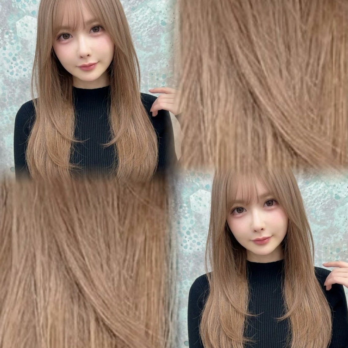 セミロング カラー カット ヘアカラー トリートメント ヘアセット クルミ🤍推し活 🎀ピンクカラーのヘアスタイル
