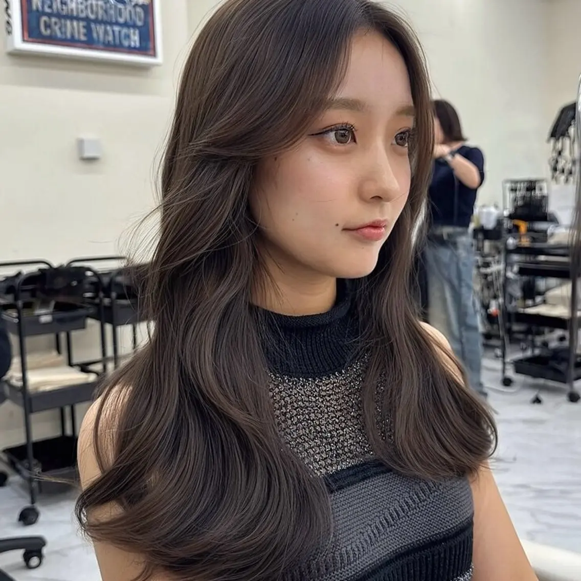 ロング ボブ 顔周りカット 髪質改善 韓国風ヘア レイヤーカット カット ヘアカラー トリートメント CHAINON CENTREのヘアスタイル