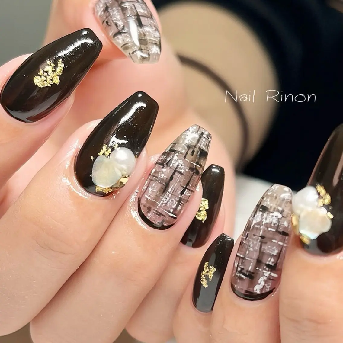 ネイル ツイードネイル ハンドネイル Nail Rinonのネイルデザイン