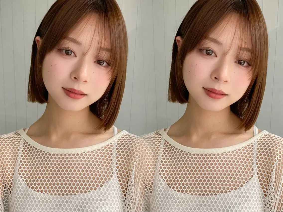 ミディアム カラー ボブ カット ヘアカラー トリートメント レイヤー×髪質改善✨ 渋谷/佐藤侑哉のヘアスタイル