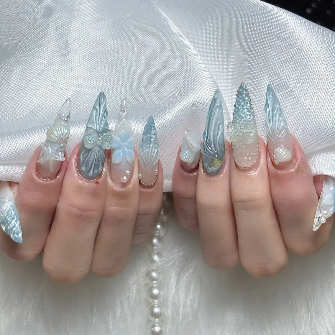 ネイル 長さ出し ロングネイル スカルプネイル スーパーロングネイル ハンドネイル Sully Nail  Labのネイルデザイン