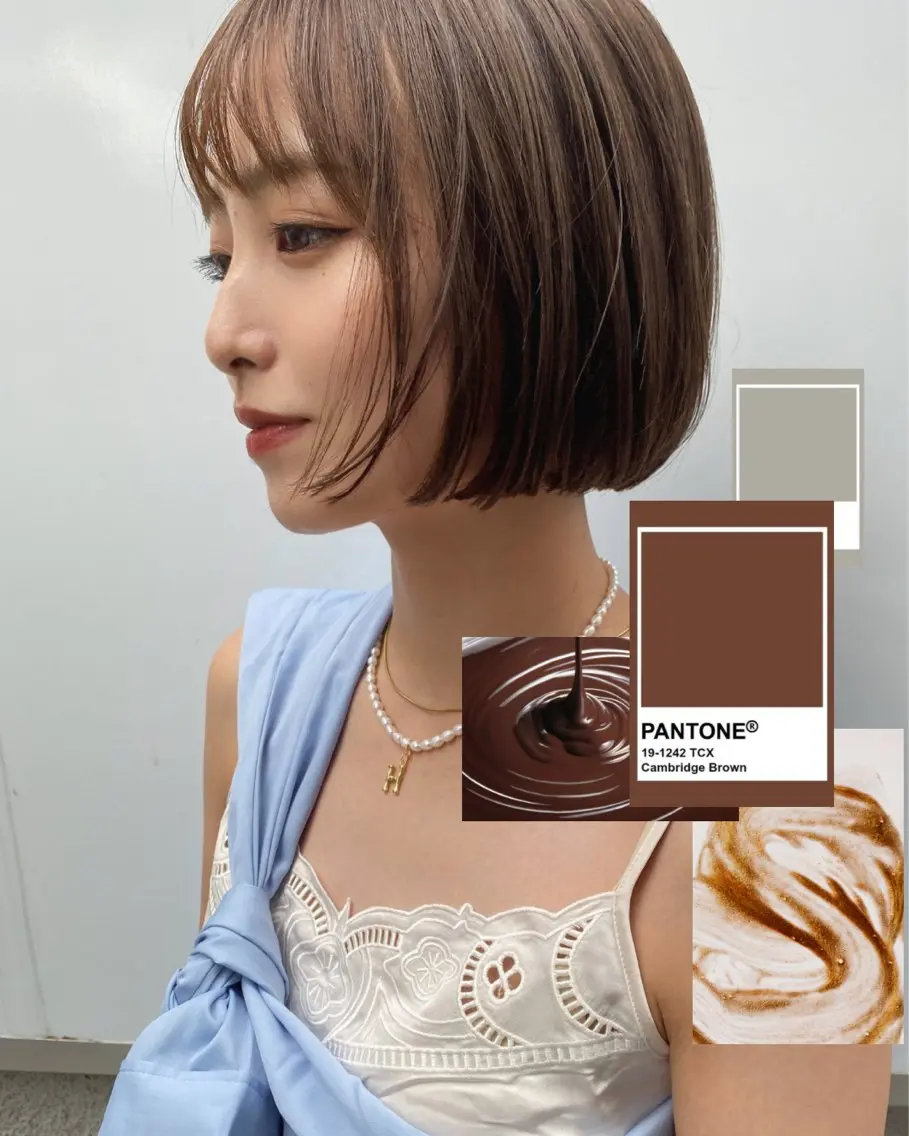 ショート カラー ブラウンカラー ボブ カット ヘアカラー トリートメント ショート🌼ボブ🌼 ハイトーン🌼大津のヘアスタイル