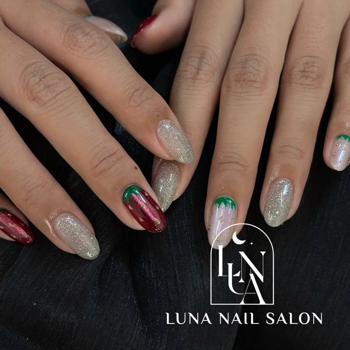 ネイル アートネイル フレンチネイル ジェルネイル ガラスフレンチ 韓国ネイル ハンドネイル ハンドケア LUNA Nail salon💕のネイルデザイン