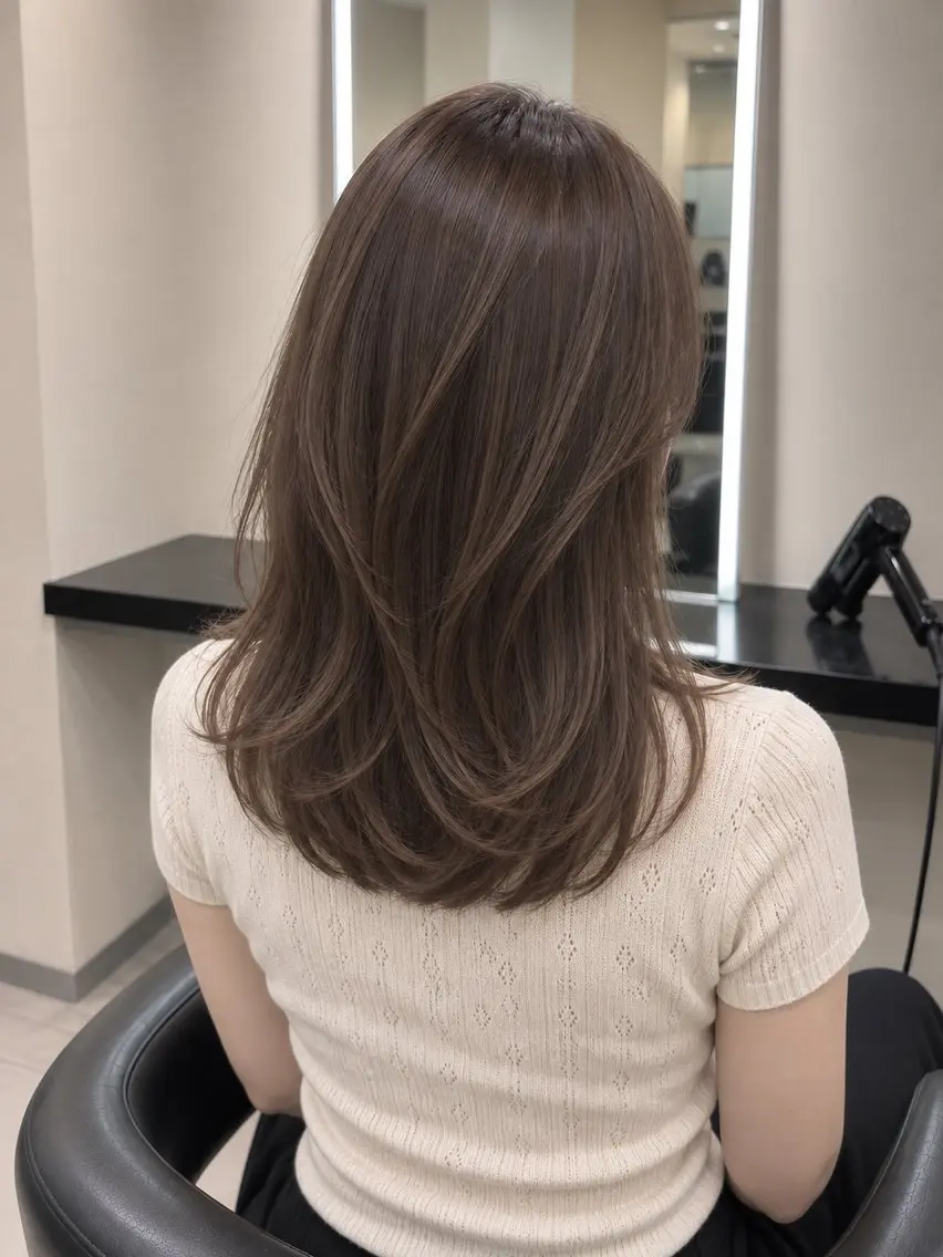 ミディアム カラー ブラウンカラー トリートメント 🌈ウルトワ水素 髪質改善naru🌈のヘアスタイル