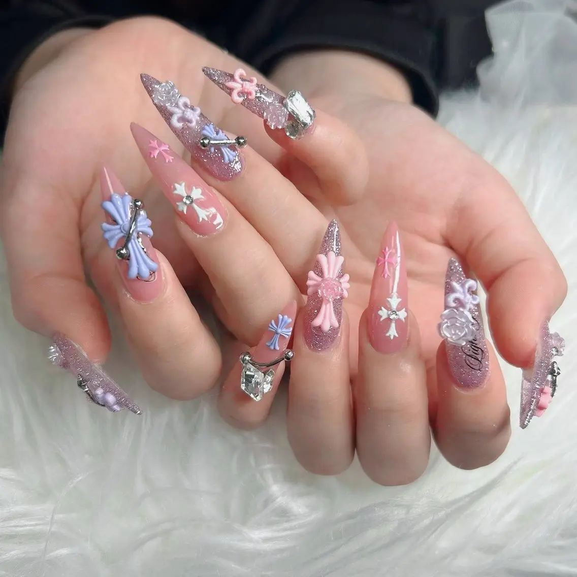 ネイル フットネイル フレンチネイル グラデーション 韓国ネイル ロングネイル ハンドネイル Hani Nail Salonのネイルデザイン