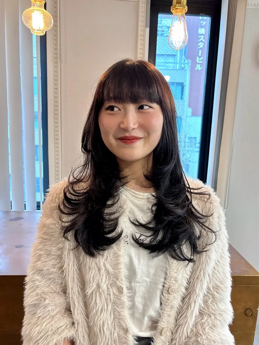 ロング ハイレイヤー レイヤーカット カット ヘアカラー 南堀江レイヤーカット MIKU🍒のヘアスタイル
