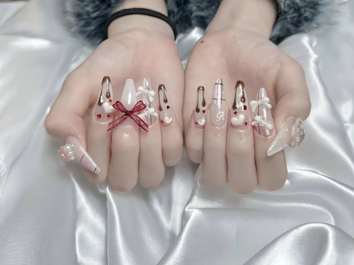 ネイル アートネイル ロングネイル ニュアンスネイル スカルプネイル ネイルチップ ハンドネイル Rin Nail 新大久保店のネイルデザイン