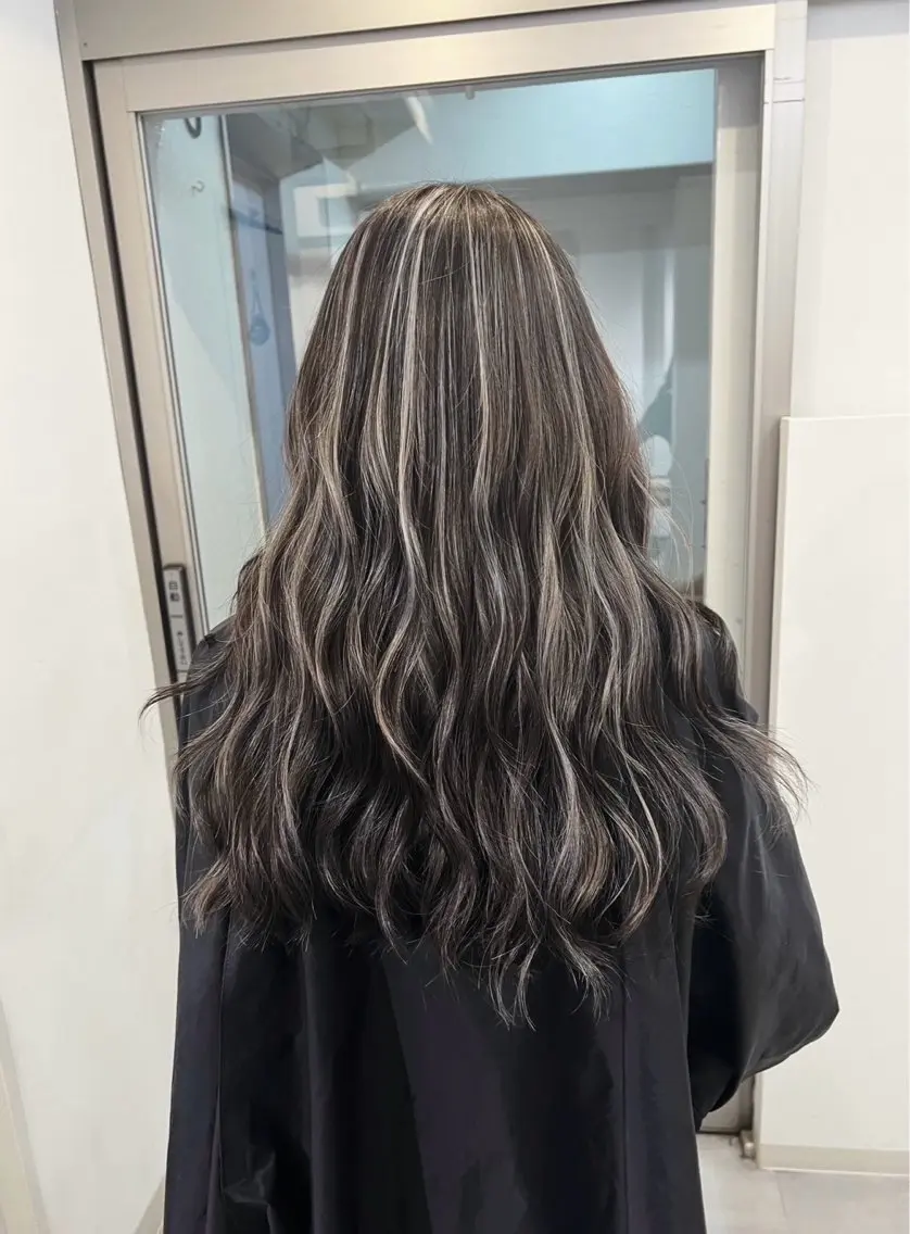 ロング カラー ダークグレー ダークグレージュ グレージュ ハイライトカラー ハイライト 指名数No.1 /NAOYAのヘアスタイル