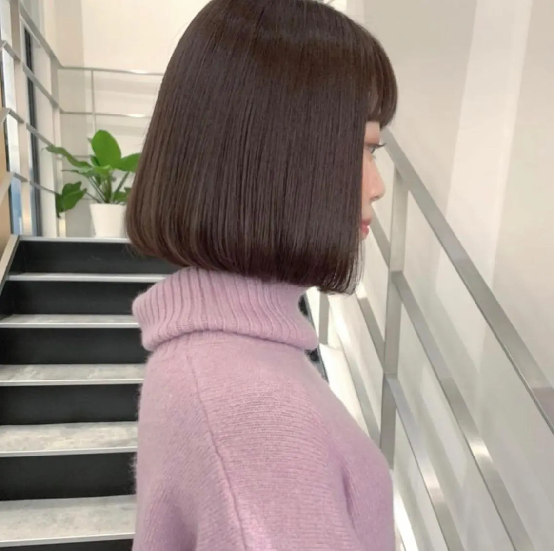 ミディアム ボブ ヘアカラー トリートメント ナチュラル艶ヘア 🌸内田彩香のヘアスタイル