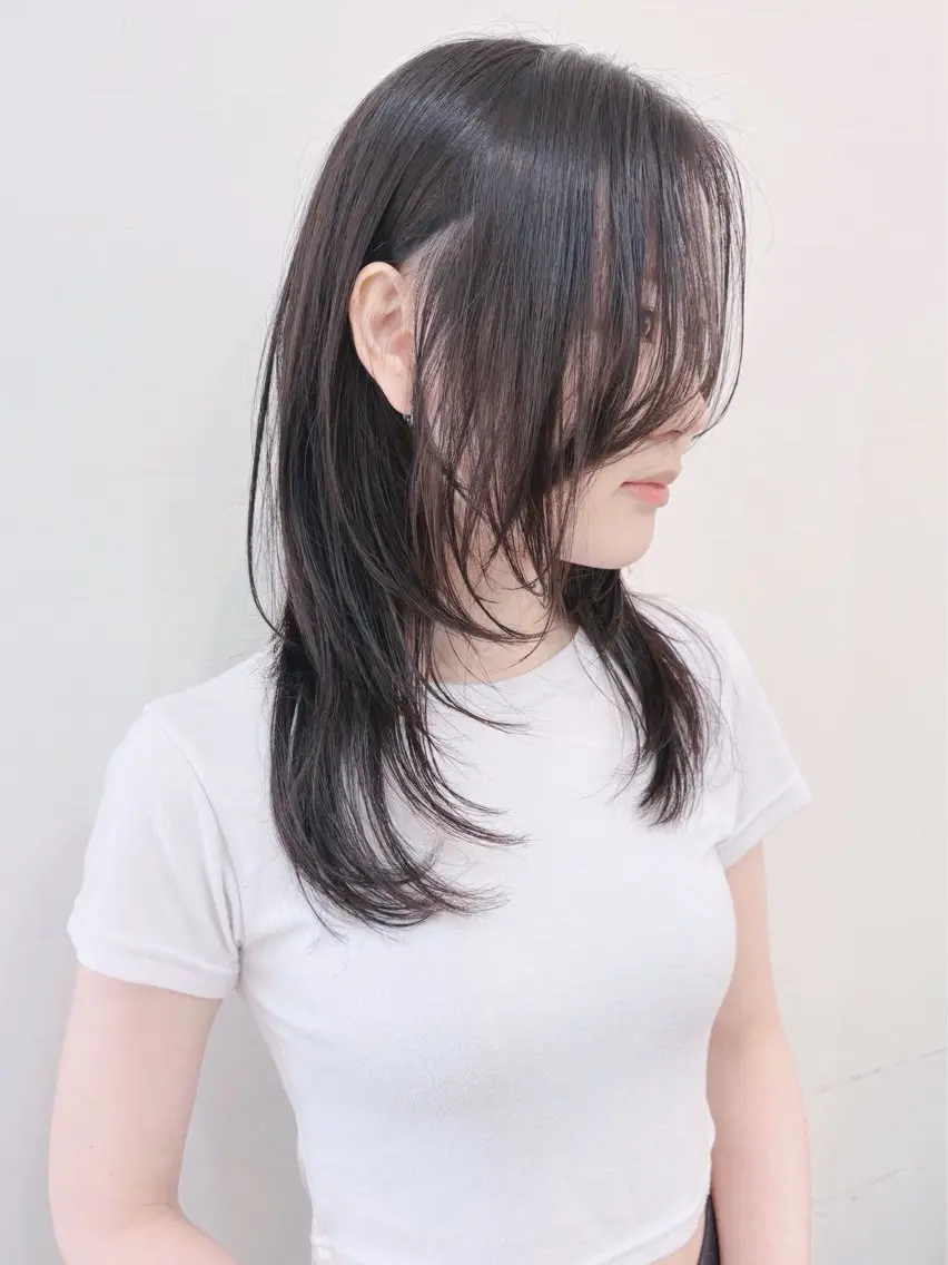 セミロング レイヤーカット ウルフ／レイヤー 🐺🌀寺門和紗のヘアスタイル