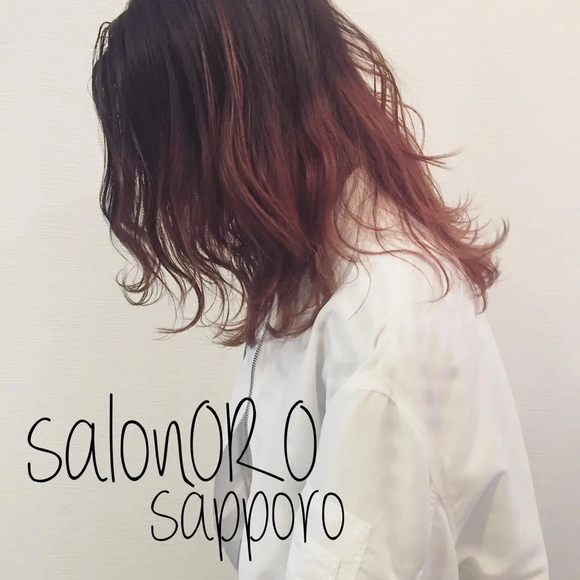 ミディアム カラー ブリーチ カシス グラデーションカラー 池田 真由美のヘアスタイル