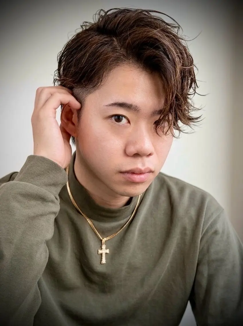 ショート パーマ メンズ カット パーマ ひらお あおとのヘアスタイル