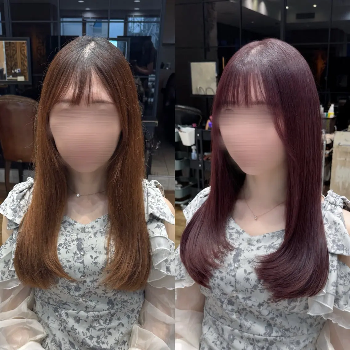 ミディアム 顔周りカット ハッシュカット ハイレイヤー レイヤーカット ローレイヤー レイヤー/顔まわり/ 透明感カラー/れいなのヘアスタイル