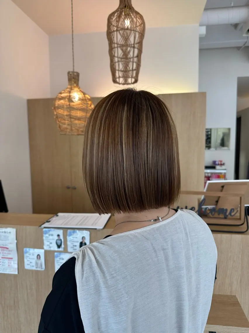ショート 切りっぱなしボブ ボブ カット トリートメント カットモデル募集中 🌟/田中 桜風のヘアスタイル